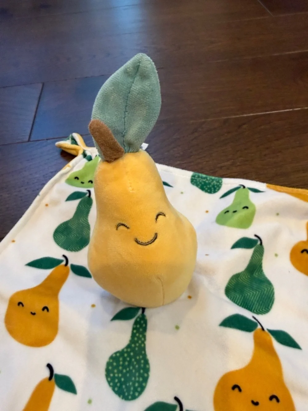 Pear Print Pear-Shaped Plush Lovey - Yellow & Green C34-017